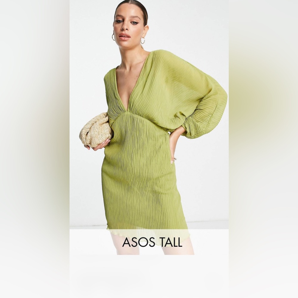 Asos Design mini olive green dress
